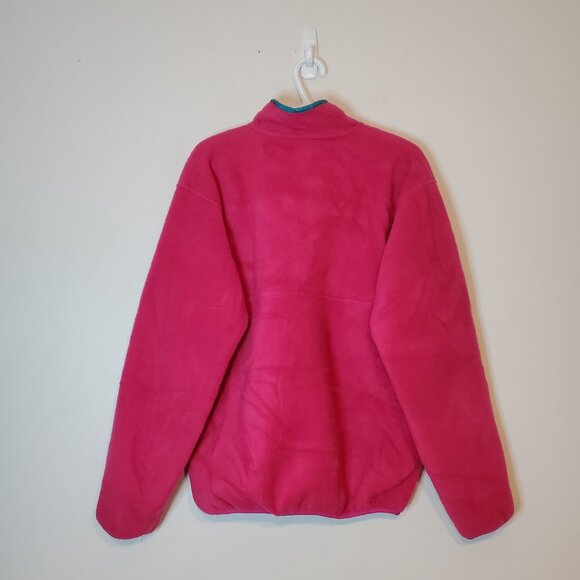 Vintage 80s 90s Patagonia Synchilla Snap Fleece Jacket Pink Size L - Picture 2 of 5